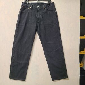 Levis 550  Mens JEANS Denim 34x29.3/4 Straight Leg   Black Cotton Zipper Fly